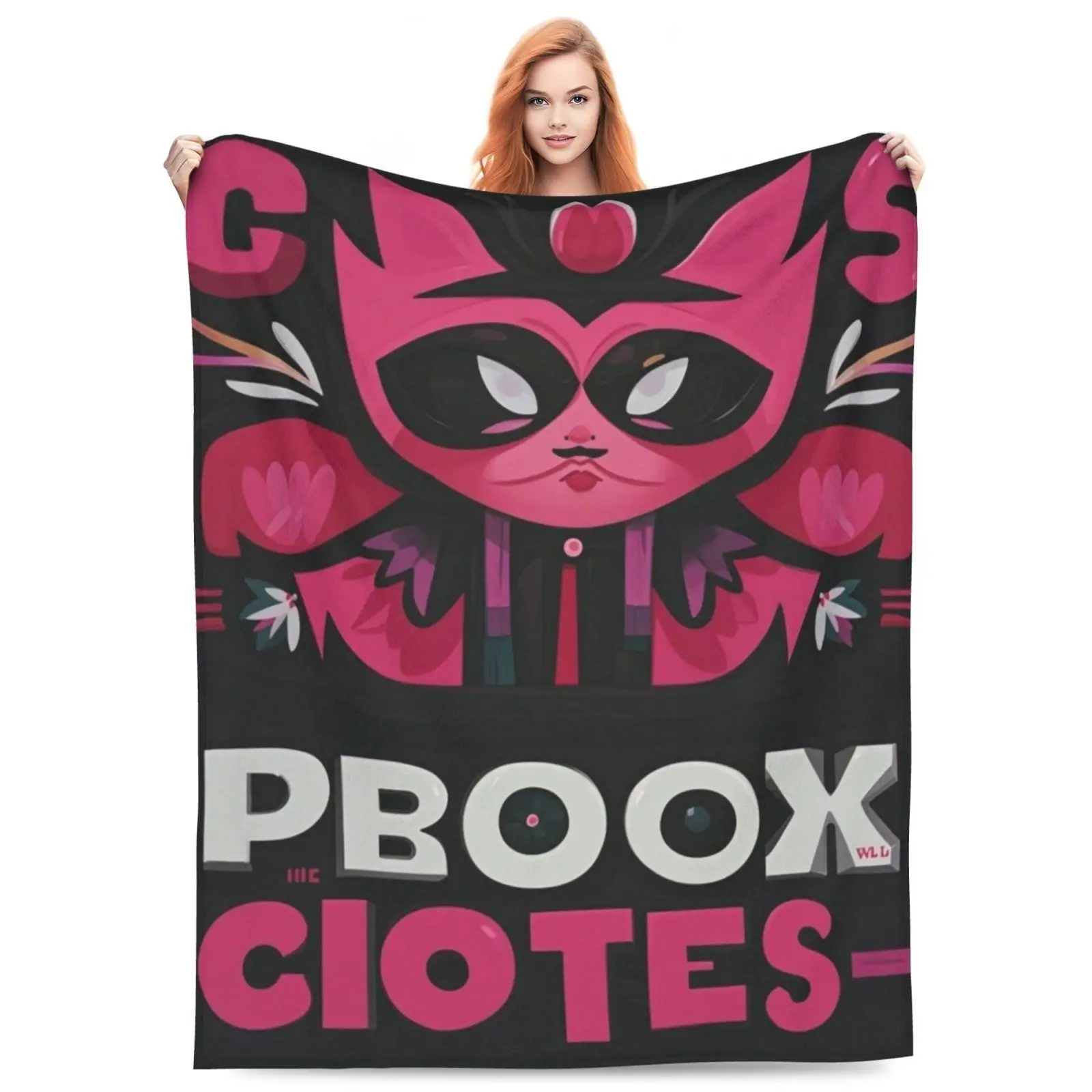 Ultra Soft Fleece Throw Blanket Cat Lover Gift Cozy Aesthetic Home Decor Pink Cat Graphic Sofa Bed Throw Pop Culture Accessories