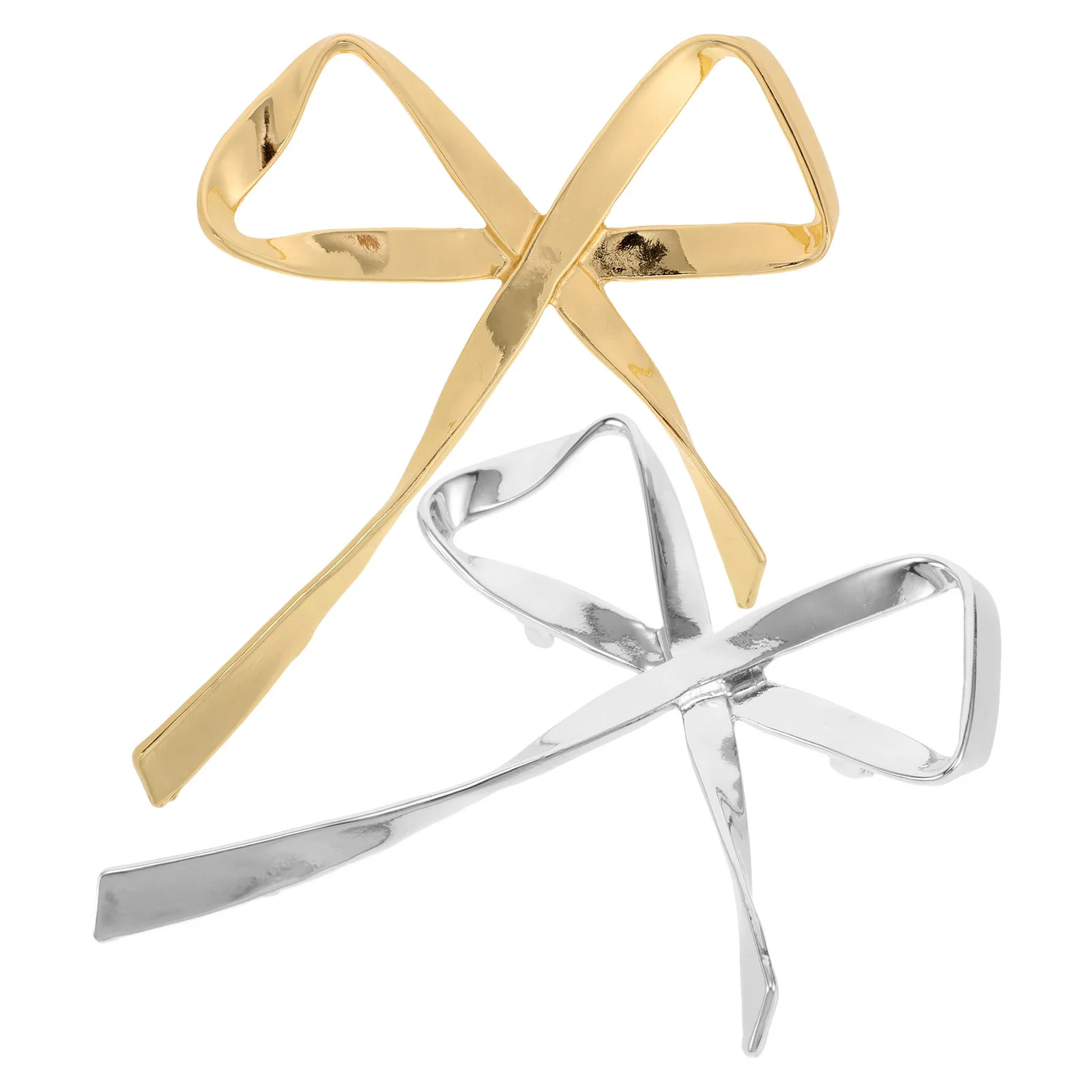 

2Pcs Bowknot Brooch Pins Vintage Rhinestone Bow Lapel Pin Elegant Clothes Brooch for Daily Wear Celebration Shawl Clip