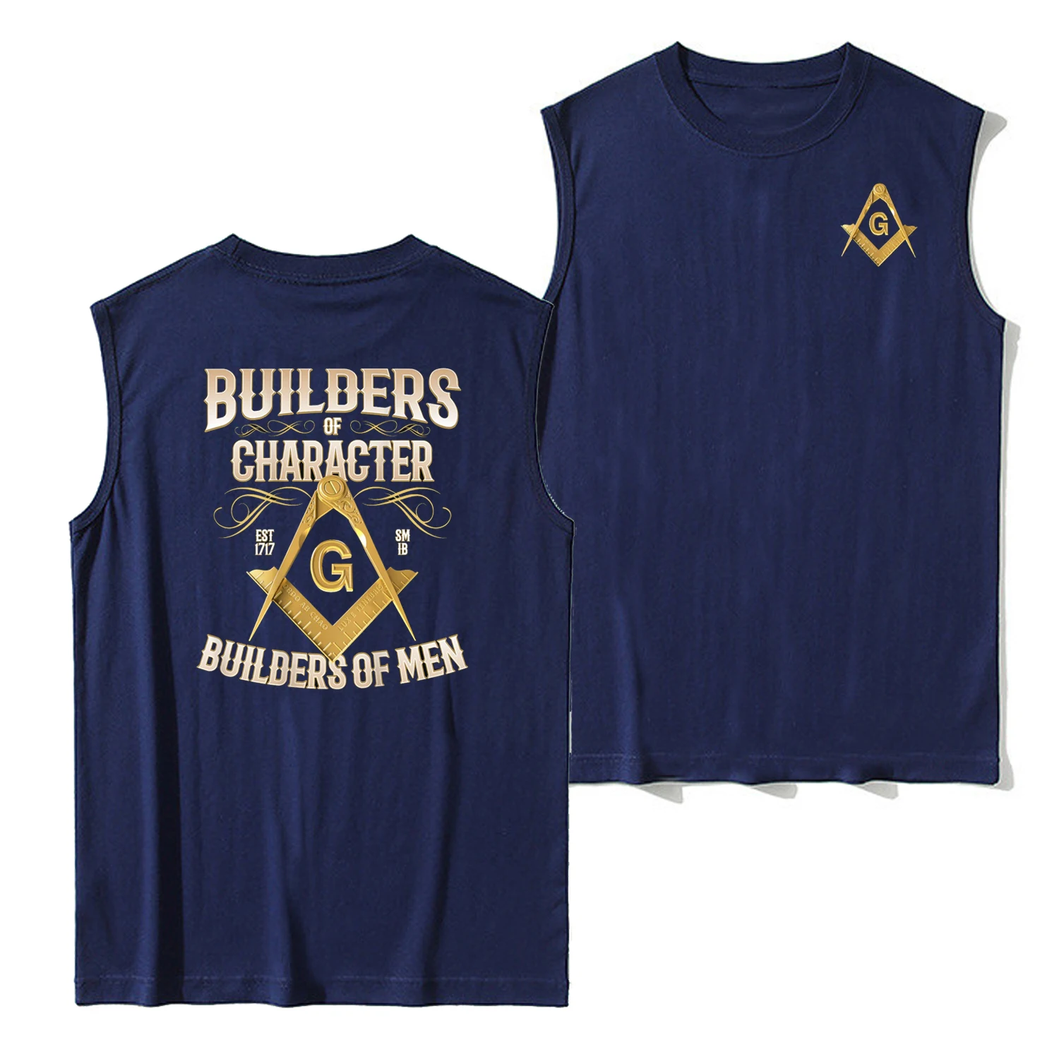 Builders of Character. Freemason Symbol Masonic Tank Top New 100% Cotton O-Neck Summer Casual Mens Vest Sleeveless T-shirt