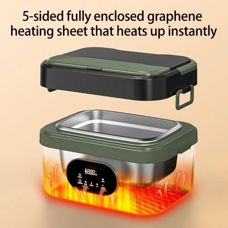 

Intelligent Temperature Control Lunch Box Cordless Heating Spacious Interior Rechargeable ABS Metal 87HA