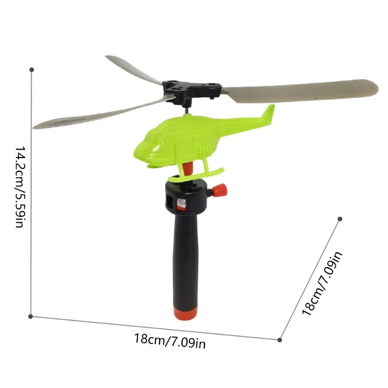 F19F 6 stks/pak Pull String Helikopter Speelgoed Willekeurige Kleur voor Kinderen Outdoor Plezier en Verjaardagen Stimuleren Oog