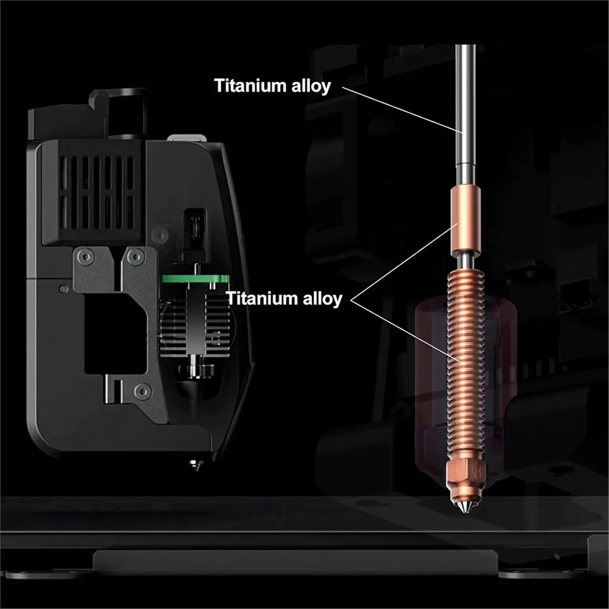 (A75T) K2 Plus Hotend Ceramic Heating Block Kit 0.4mm Metal Integrated Quick Swap Nozzle 350°C High Temp for 3D Printer Parts