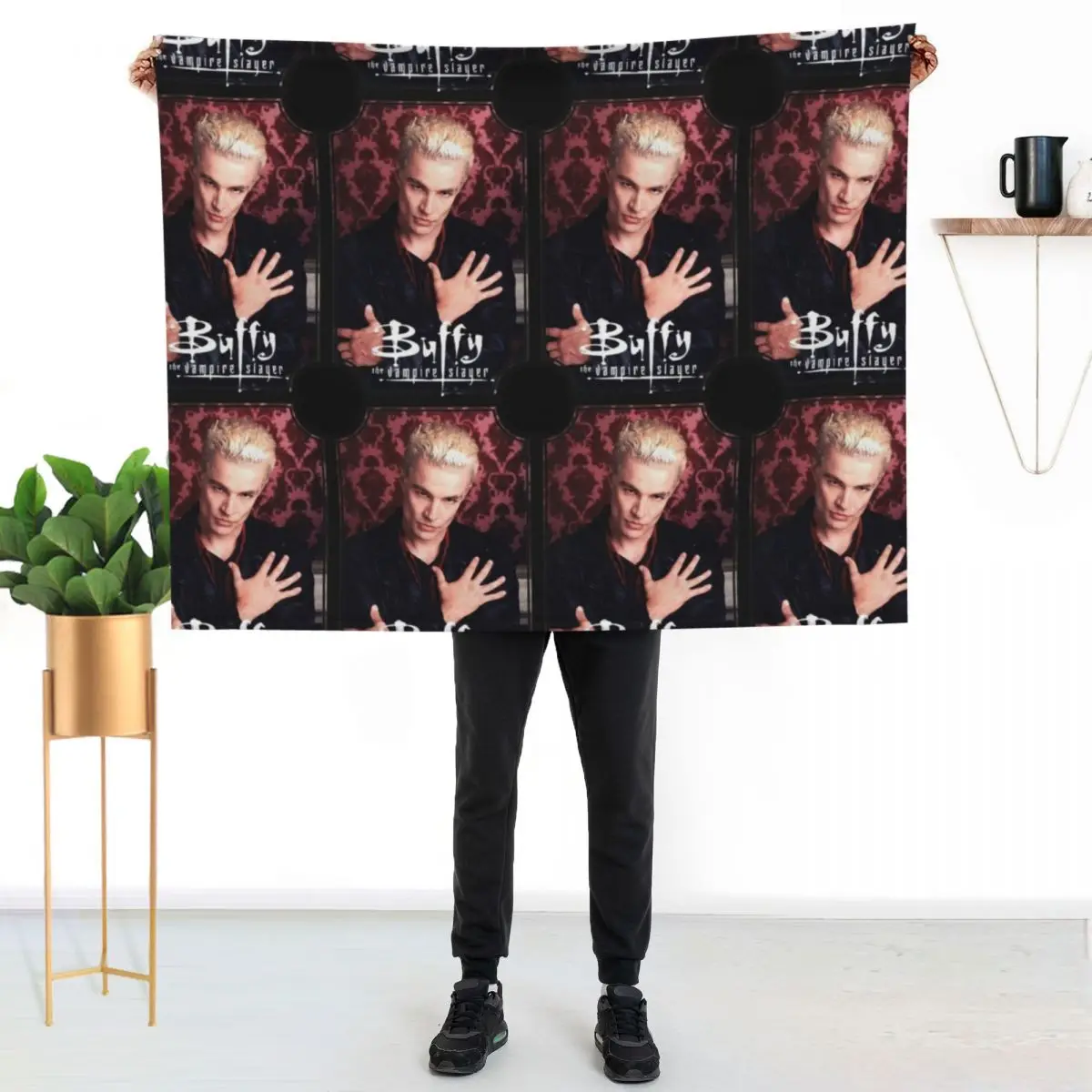 

BUFFY - SPIKE Throw Blanket Elegant Warm Throw Blanket for Hotel Home