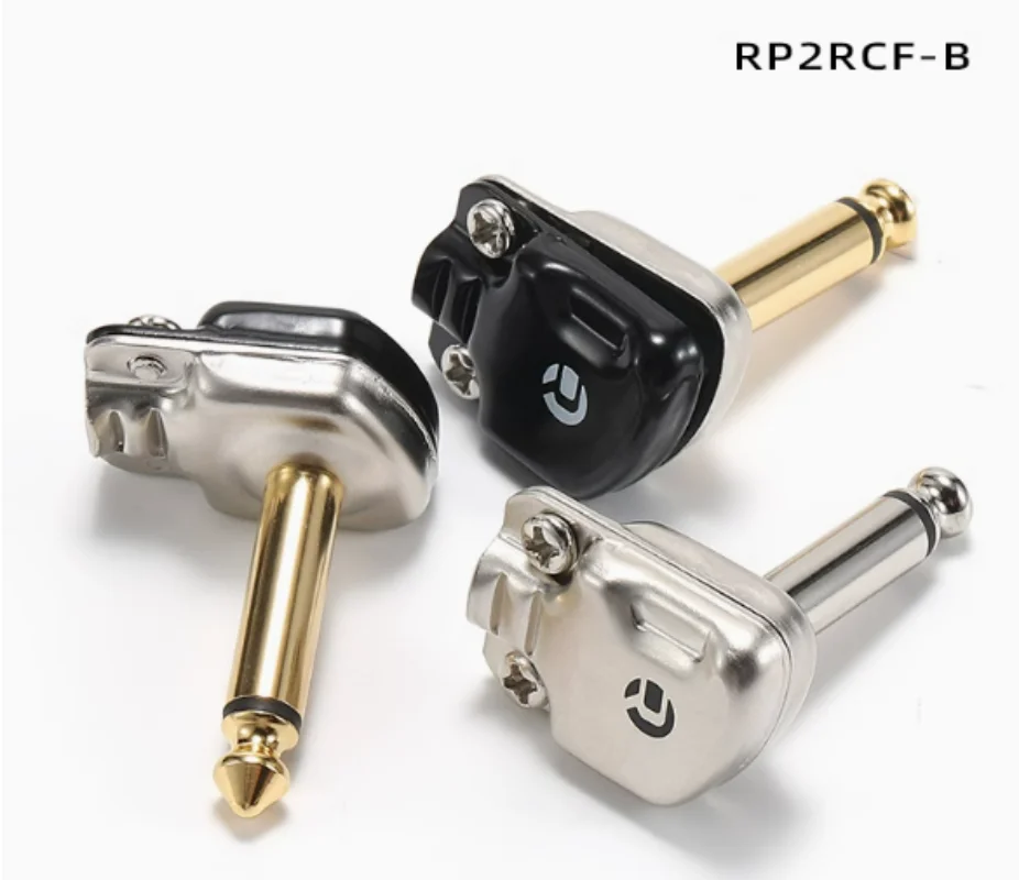 20pcs Flat 6.35mm right-angle connector, RP2RCF-B two-core elbow guitar cable audio plug