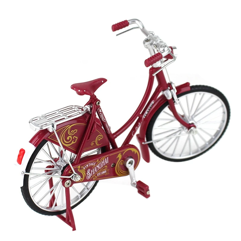 Mini bicicleta de montaña de Metal fundido a presión, modelo de aleación 1:10, bicicleta Retro, juguete coleccionable para adultos y niños