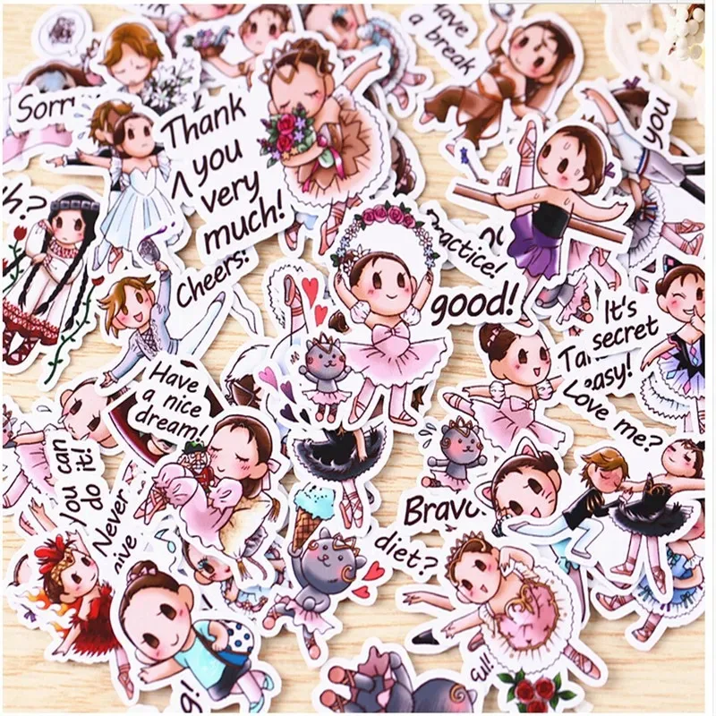 40pcs Creative Cute Self-made Ballet Girl 2 Scrapbooking Stickers /decorative Sticker /DIY Caft Photo Albums/LINE Express Stick