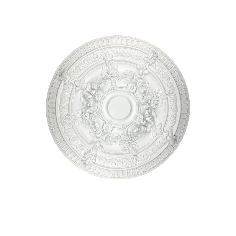 PU lamp panel imitates plaster European-French style ceiling round lamp base, shaped lamp pool ceiling decoration, 66cm round