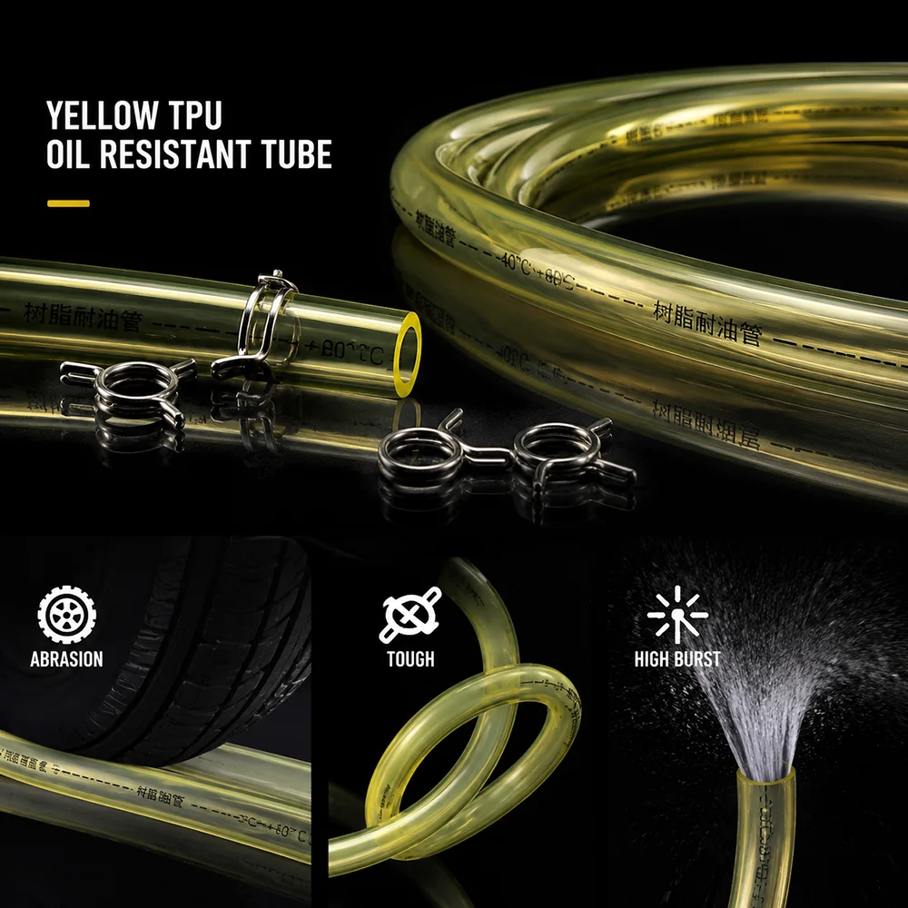 5*8/5*9mm TPU Tube+304 stainless steel clamp Oil resistant/abrasion resistant/anti-aging/fluid delivery hose