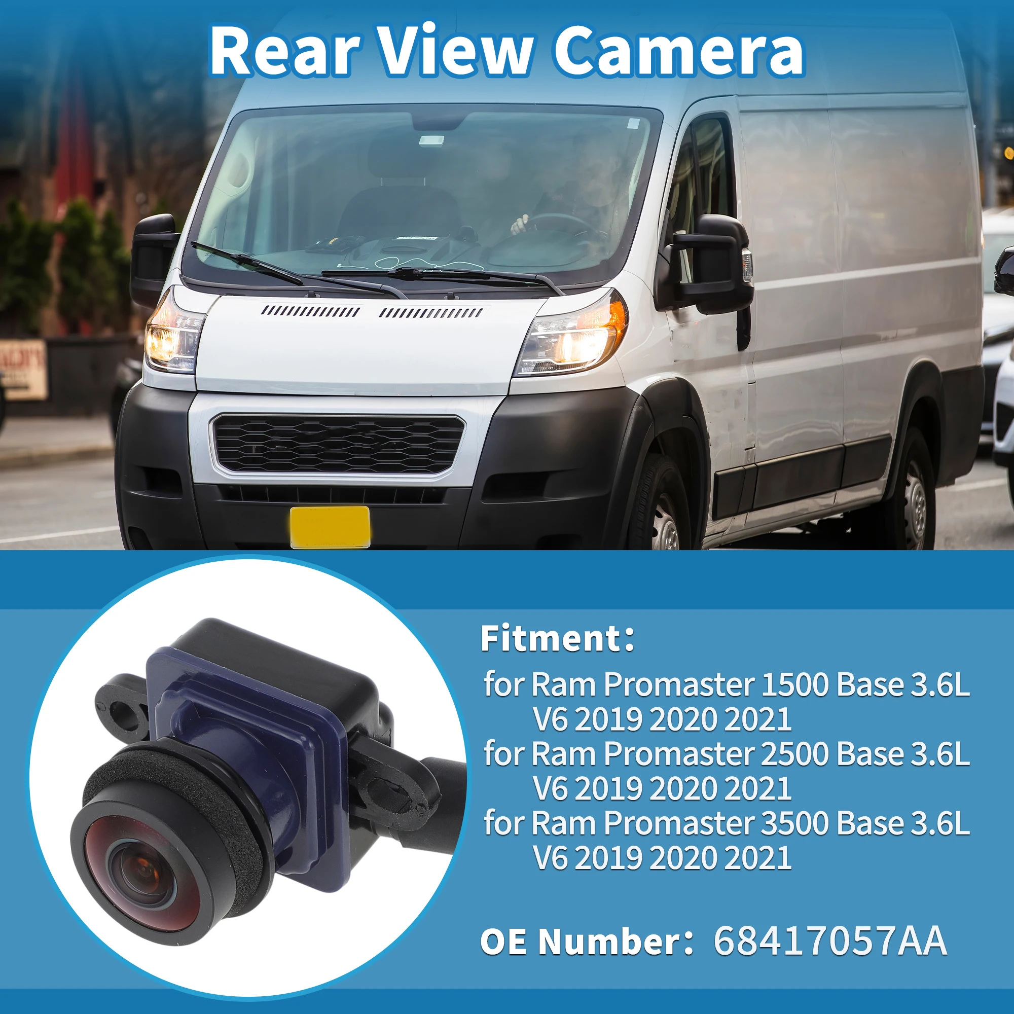 UXCELL Rear View Park Assist Backup Camera for Ram Promaster 1500 2500 3500 2019-2021