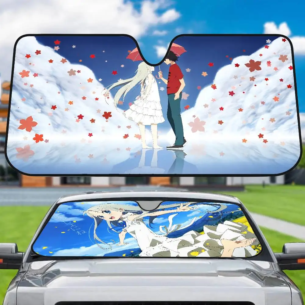 

Anohana Cartoon Anime Windshield Sunshade Anime Cute Car Front Windshield 70x130cm Sun Visor Heat Reflector