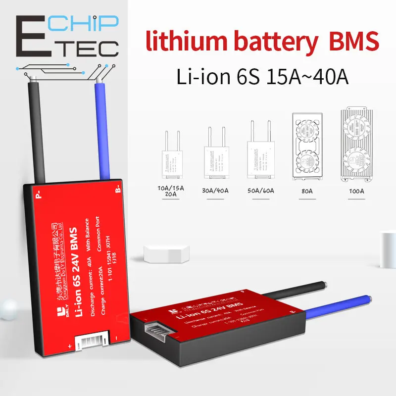 

6S15A 40A 18650 Lithium Battery Protection Board 24V Power Tool Polymer BMS Battery Protection Module for Electric Wheelchair