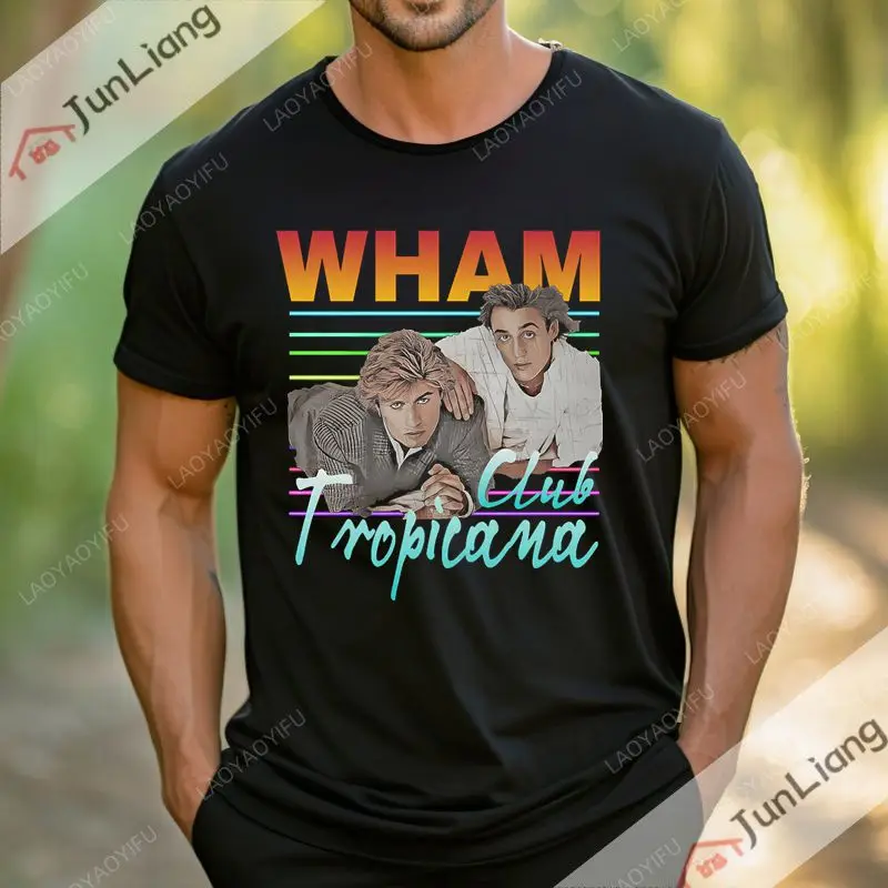 Wham! Round Neck Oversized Short Sleeve 100% Cotton Humor High Quality Gift Creative Whammer Team Men's T-shirt