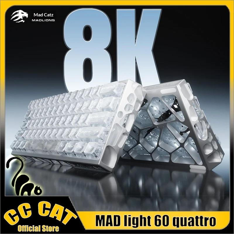 

FGG MADLIONS Mad Light60 Quattro Magnetic Switch Keyboard Wired Mechanical Keyboard 8k 0.01mmRT Aluminum Valorant Gamer Keyboard