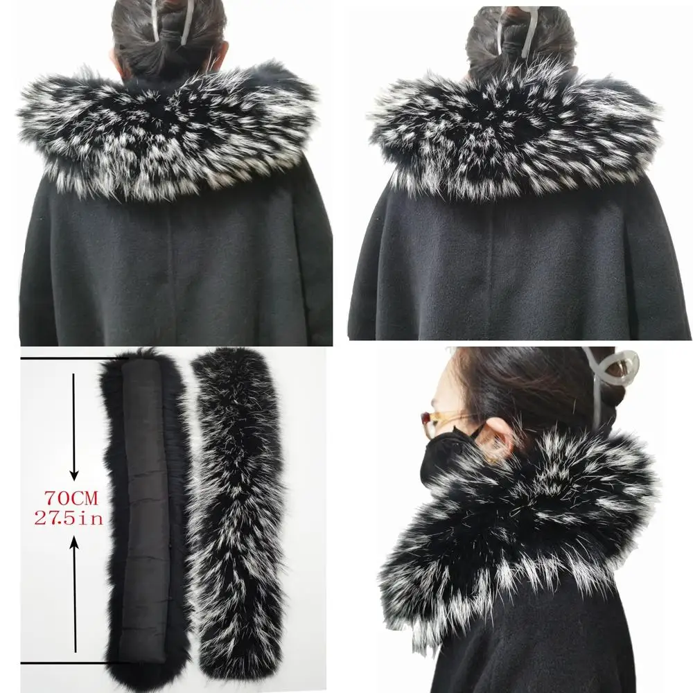 

Шарф-воротник унисекс из меха енота, теплый и стильный, идеально подходит для зимы, идеальный аксессуар унисекс