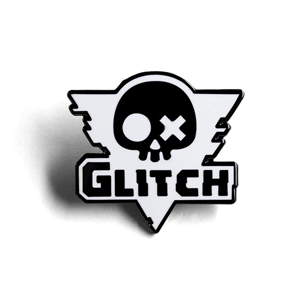 Glitch-Productions Logo Emaille-Anstecker, Murder Drones Brosche, Abzeichen, unabhängiges Animationsstudio, Anstecker für Revers, Anime-Cosplay, Geschenk für Fans. – Detail 1