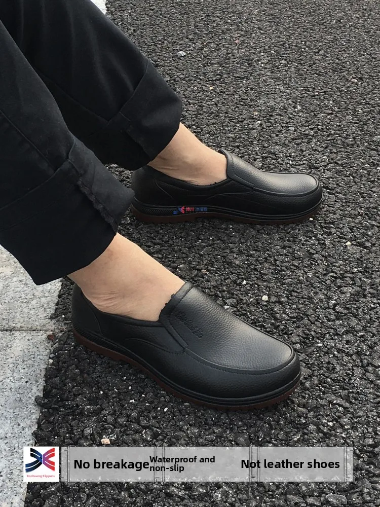 

Large Size Waterproof Rubber Rain Boots Anti-Slip Kitchen Low-Top Wear-Resistant Outdoor Inteated Molding Thi Version