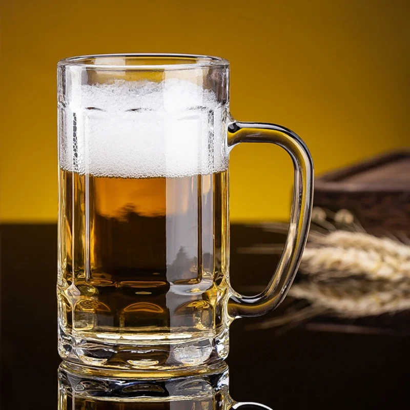 13.8oz 400ml Craft Beer Glass with Handle Classic Style Thick Bottomed Beer Cups Transparent Mug Party Wheat Beer Mug Drinkware