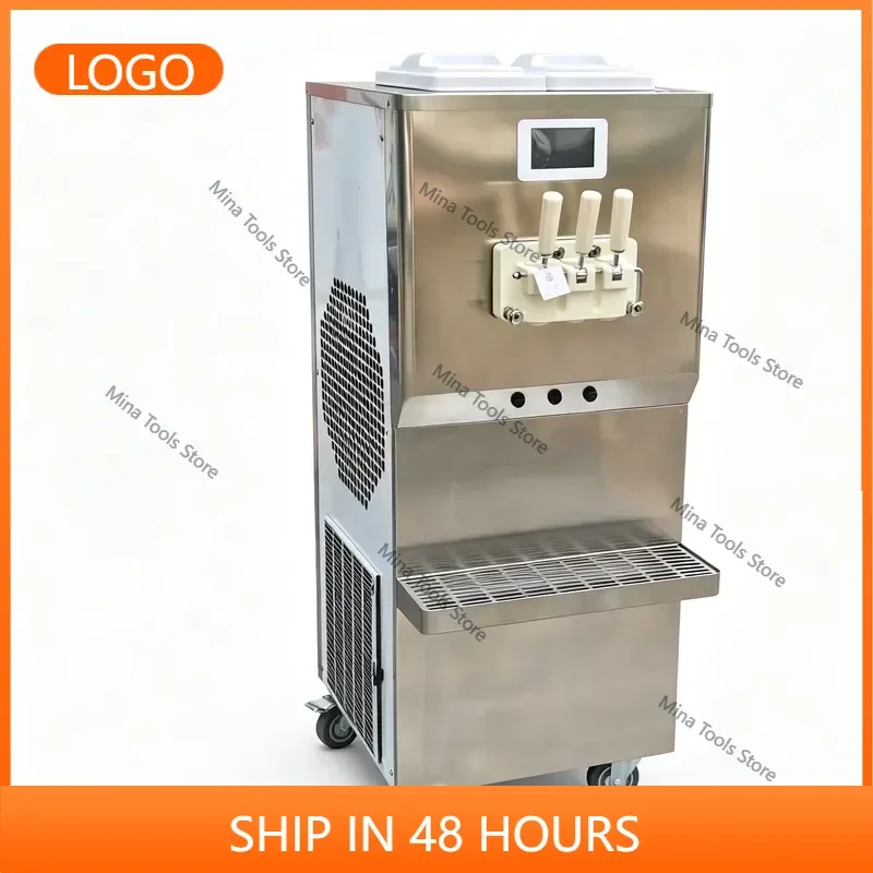 3-Flavor Commercial Soft Serve Ice Cream & Frozen Yogurt Machine with Dual Compressors