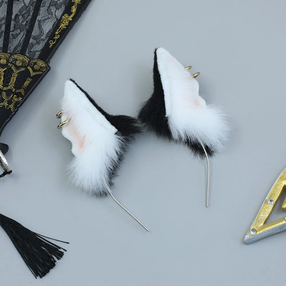 لطيف أغطية الرأس 20 سنتيمتر أغطية الرأس الأذن القط آذان الذئب ذيول المعبود أغطية الرأس القط الأذن لينة أسود أبيض أغطية الرأس لفتاة القطن هدية