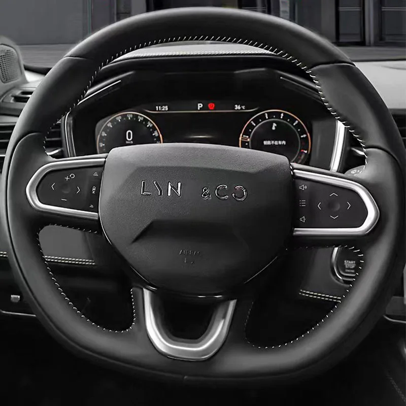 Lynk Co 01 05 Car Steering Wheel Label Carbon Fiber Steering Wheel Car Accessories Interior