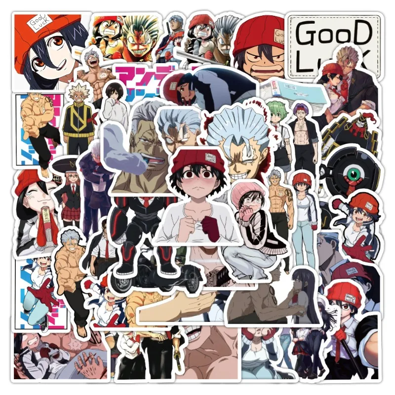 50pcs ‌Undead Unluck Anime Sticker Luggage Water Cup Stationery Mobile Phone Scooter Car Laptop Refrigerator Decoration