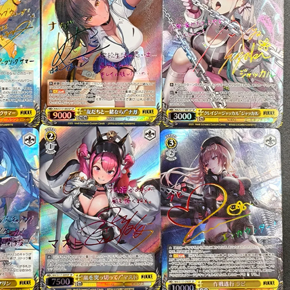 BLUBU Anime Weiss Schwarz carte de Collection Nikke la déesse de la victoire Signature carte bronzante Texture réfractive Flash cadeaux