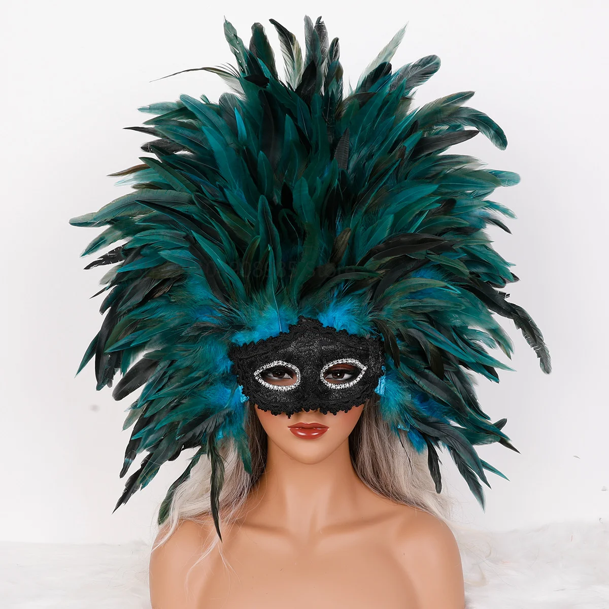 Multiple Styles High-end Feather Half Face Mask Removable Carnival Night Role Playing Props Graduation Party Role Playing 5