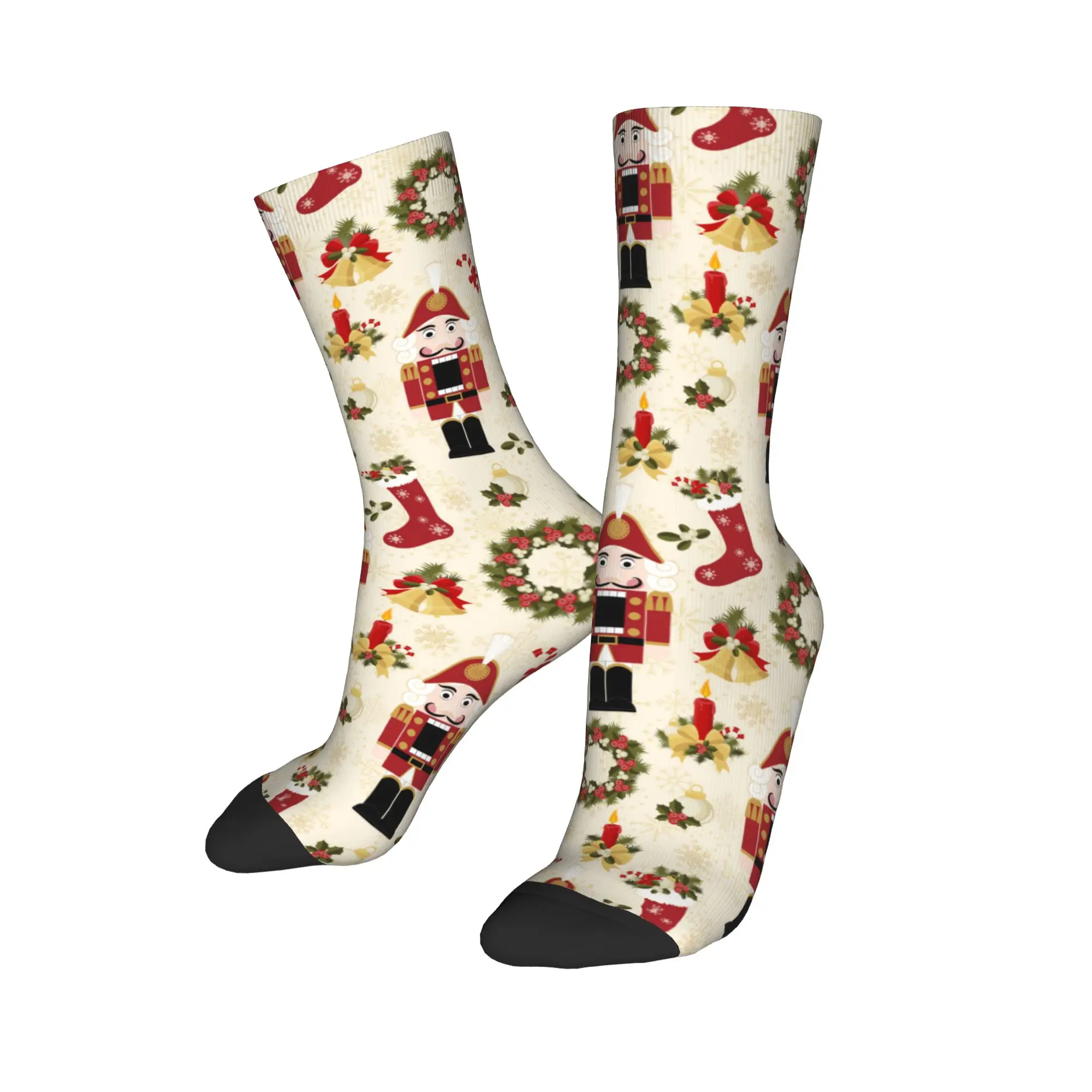 Winter Warm Funny Unisex Nutcracker New Year  Socks Christmas Tree Non-slip Crew Socks