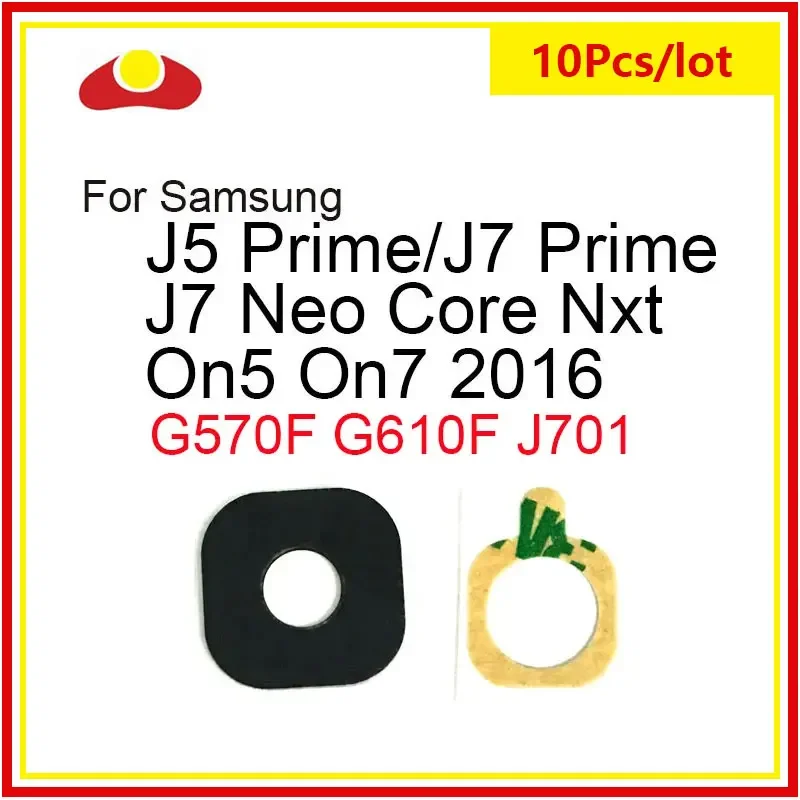 

10Pcs Rear Back Camera Glass Lens For Samsung Galaxy J5 J7 Neo Core Nxt Prime On5 On7 2016 + Adhesive Sticker