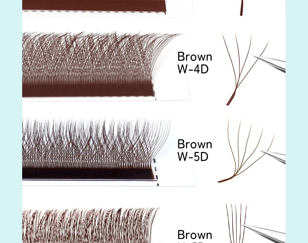 LUKATME M/C/D Curl 7-14mm Foxy Volume 4D 5D Wimpern Braun YY Wimpern Vorgefertigte 6D 7D 8D Fächer Flauschige U-6D Falsche Wimpernverlängerung – Detail 9