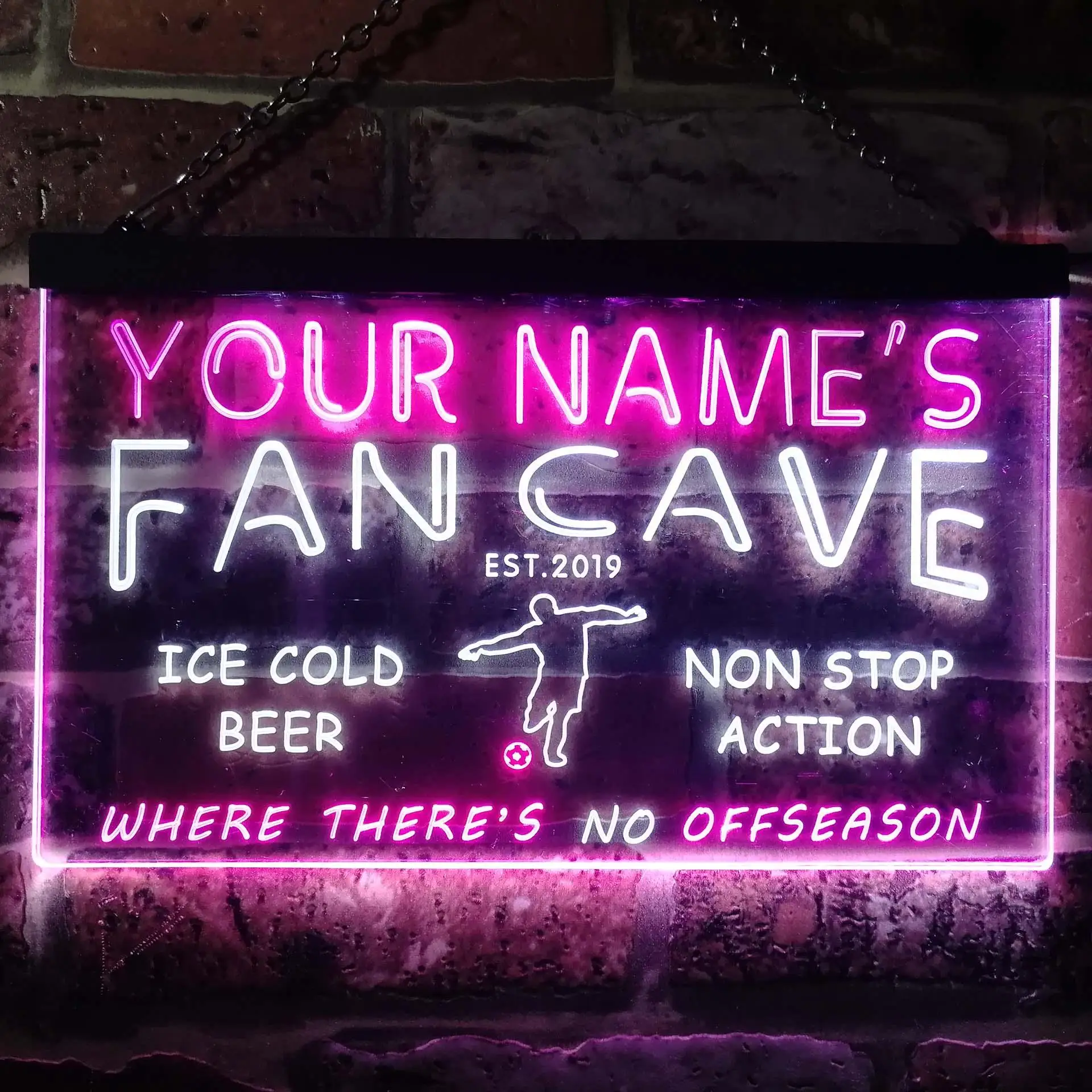 Personalized Bar Soccer Football Fan Cave Man Beer Dual Color Led Neon Sign st6-th1-tm