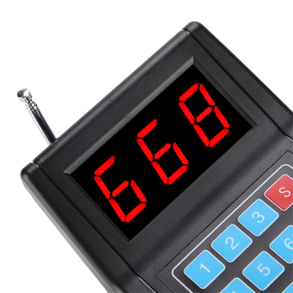 SU-668 Wireless Restaurant Waiter Coaster Paging System 1 Keyboard 10 Pagers 1 Charger Calling Queueing Service Buzzer
