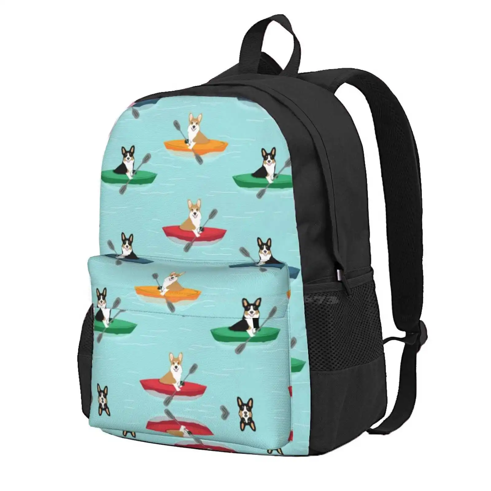 

Corgi Welsh Corgi Kayak Canoe Dog Gifts Dog Breeds By Pet Friendly Hot Sale Schoolbag Backpack Fashion Bags Welsh Corgi Kayak