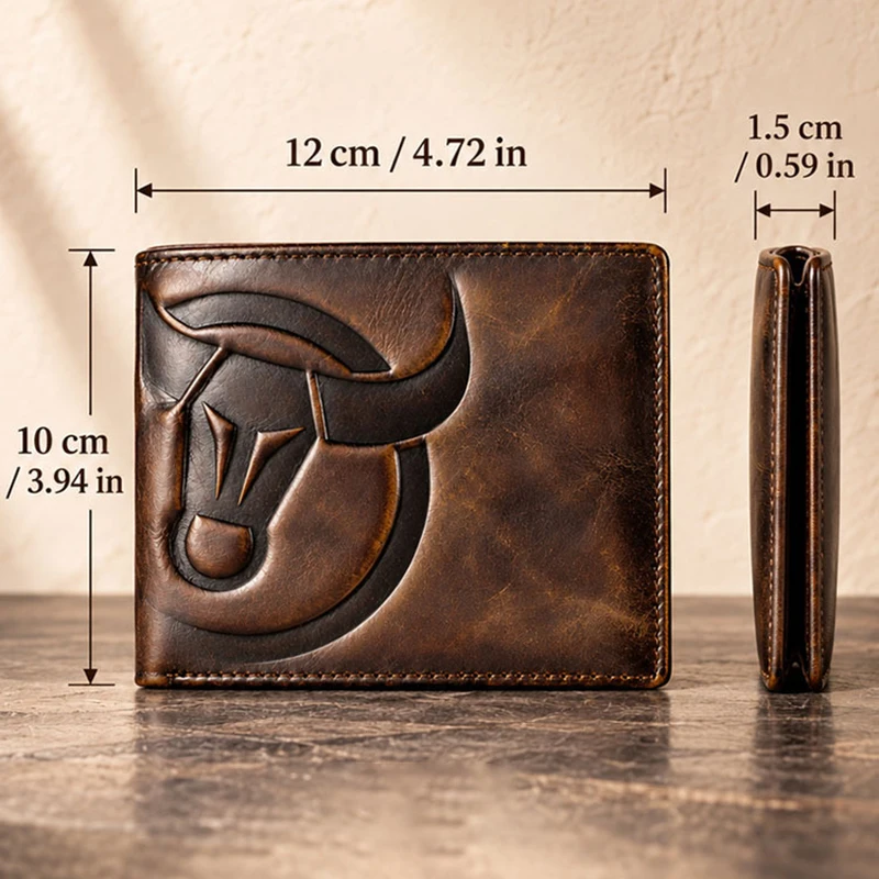 Men's new top layer cowhide wallet genuine leather multi slot wallet retro driver's license wallet fashion solid color wallet