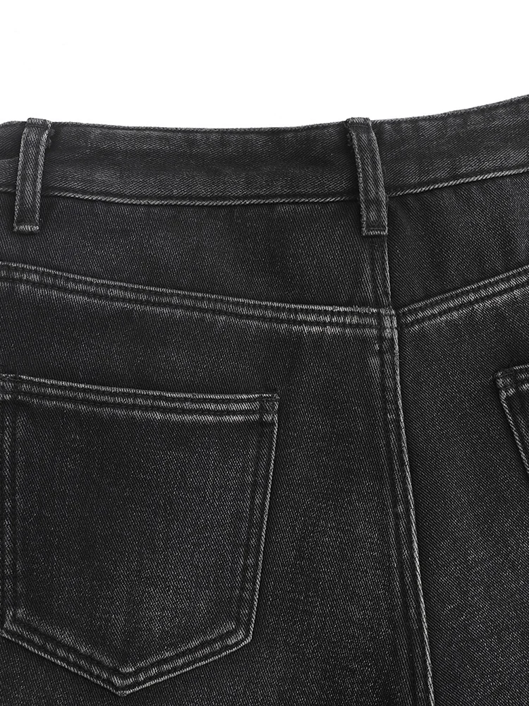 GIBSIE Plus Size Retro High Waisted Thick Fleece Jeans Women Fashion Loose Winter Warm Female Straight Wide Leg Denim Trousers