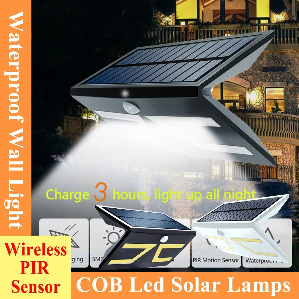 

COB Led Solar Wall Lights PIR Motion Sensor Solar Powered Sunlight Street Light 5W Outdoor Waterproof Garden Courtyard Lamp