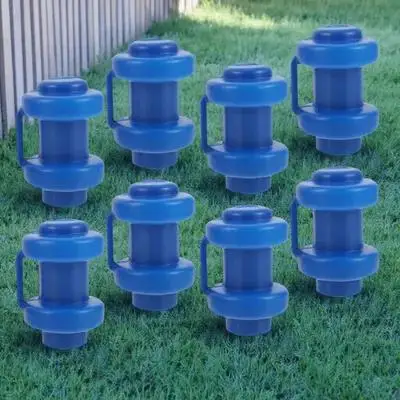 

8 Pcs Trampoline End Caps Pipe Railing Top Cover Plastic Aldult Enclosure Pole Blue