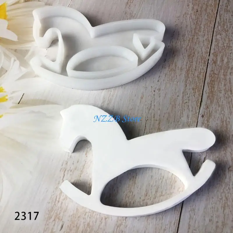 T21F Silicone Mold for Creating Horse Gypsum Decorations Practical Crafts Resin Mold