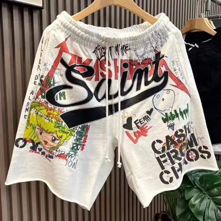 Vintage Mens Shorts Summer New American Youth Loose Casual Fashion Five-inch Sports Pants for Mens Basketball Shorts