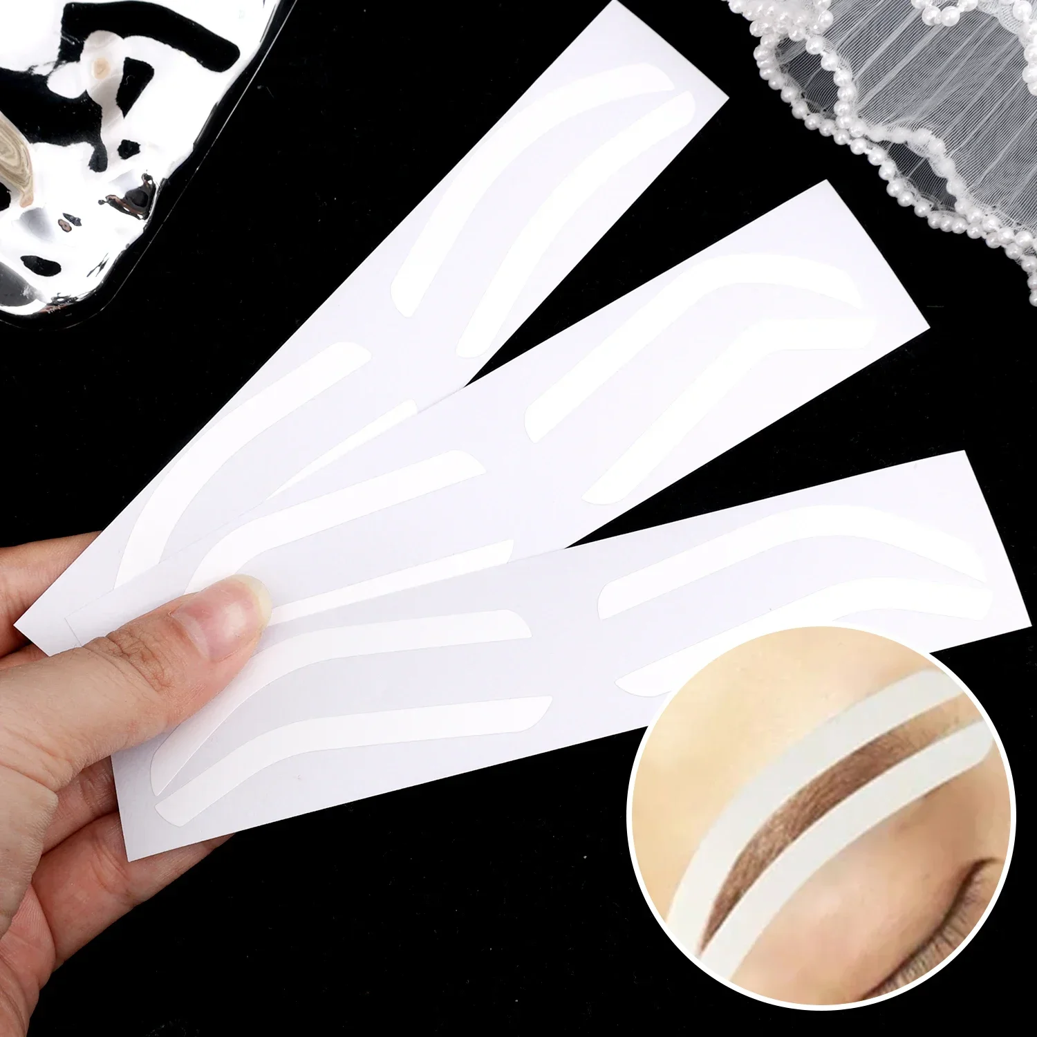 10pcs Disposable Eyebrow Design Stencil Stickers Eyebrow Tattoo Tint Airbrush Auxiliary Sticker for Brows Shaping Brows Template