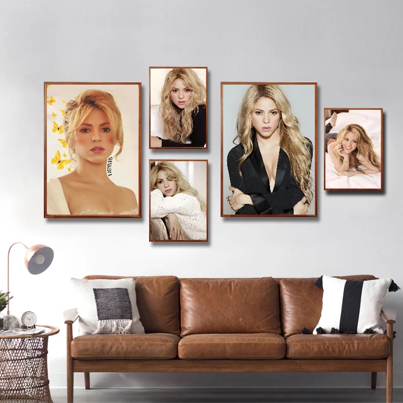 Colombian Singer Shakira Poster Self-adhesive Art Waterproof Paper Sticker Coffee House Bar Room Wall Decor