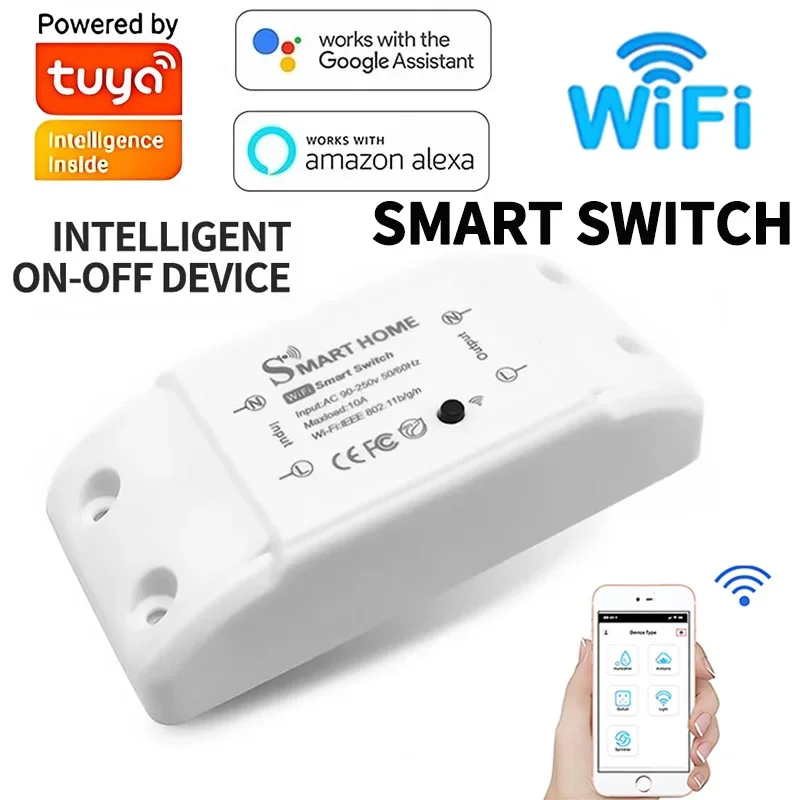 

1/5/10 PCS Tuya Smart WiFi Switch Mini Smart Breaker Smart Life Remote Control Work With Alexa Google Home Yandex Alice