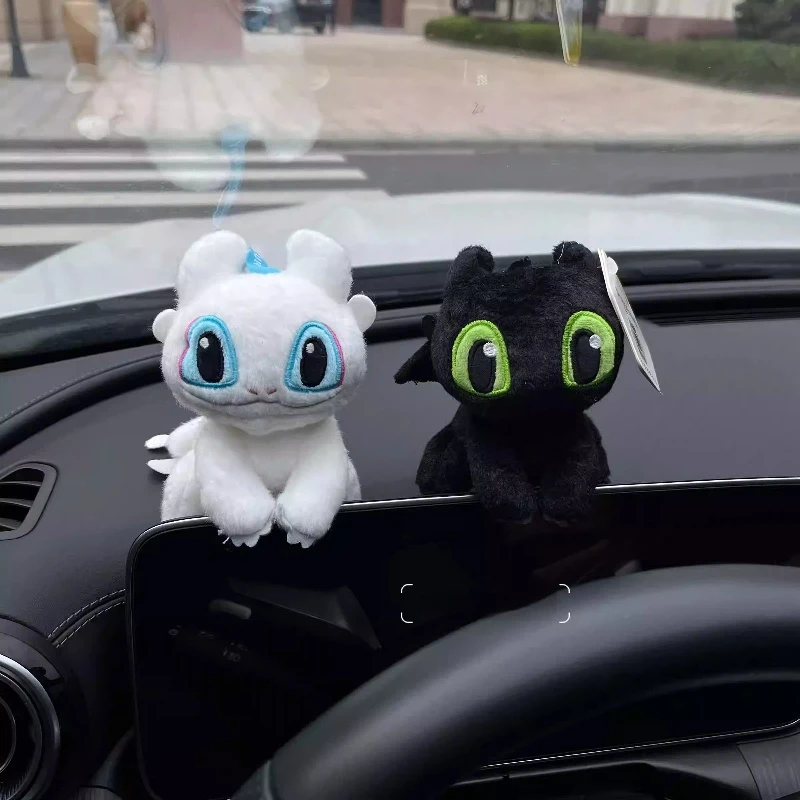 Potdemiel Dragon Taming Master Toothless Muñeco de Peluche Colgante, Decoración para Coche, Adorno Bonito para Pantalla, Colgante para Llavero de Coche, Regalo