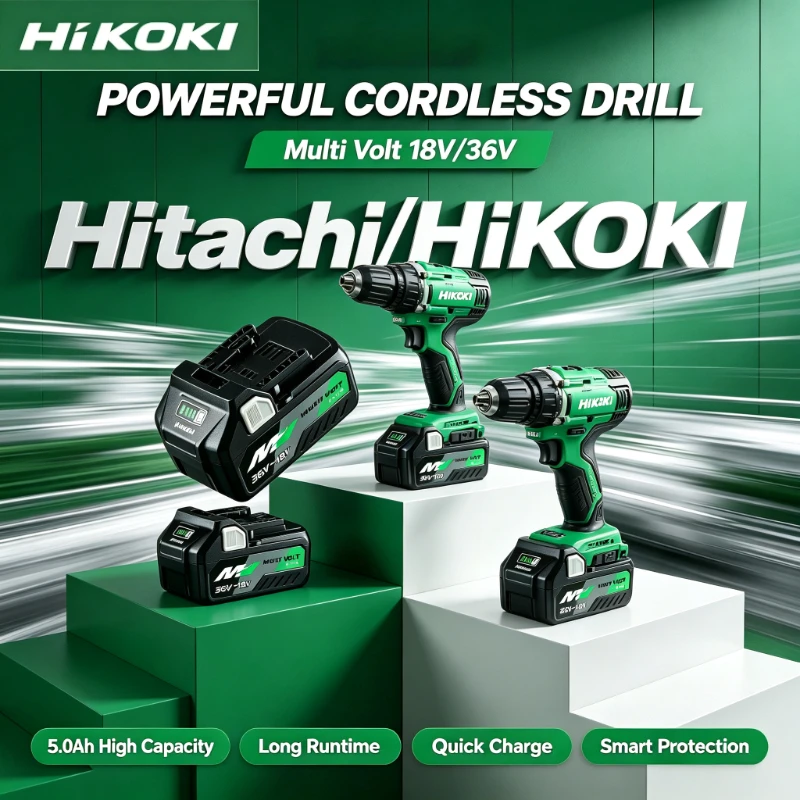 Original HiKOKI 5.0Ah 8.0Ah Cordless Battery Fits Hitachi BSL36A18 BSL36B18 18V/36V MV Tools, Multi Volt Li-ion Slide Battery