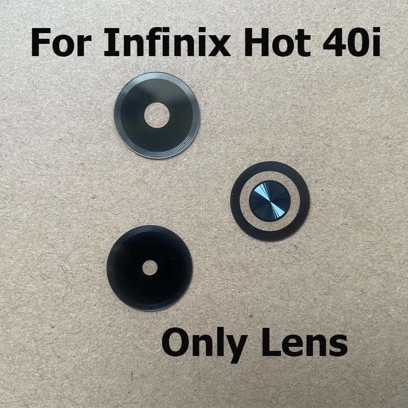 Back Camera Glass Lens For Infinix Hot 40i Rear Camera Glass Lens Cover Frame With Glue Sticker Repair Parts