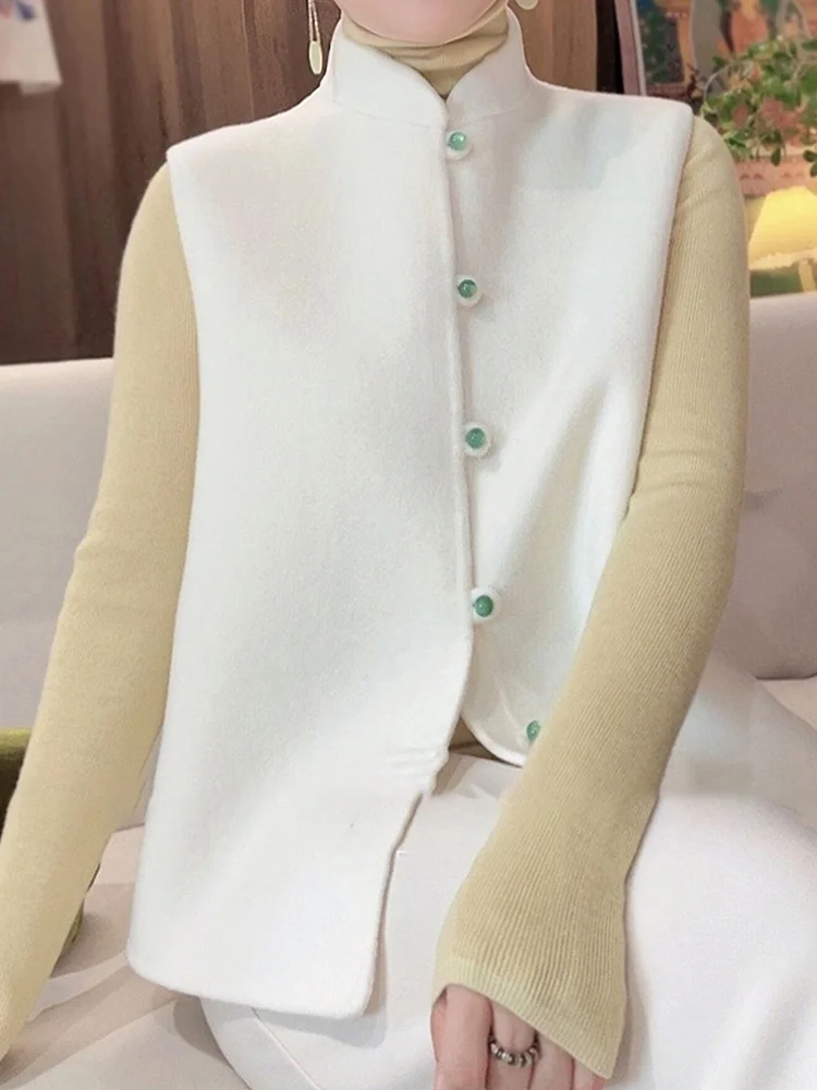 

Новый китайский вязаный жилет с пуговицами, дизайн Svel для поездок на работу, ранняя осень, высококачественный сенсорный топ для женщин