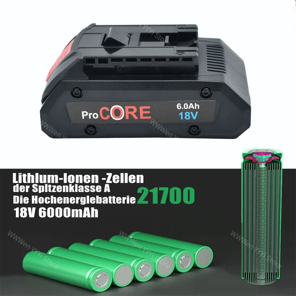 Per Bosch 18V 6.0Ah 8.0Ah 10.AH batteria agli ioni di litio Procore per Bosch Max trapano per utensili elettrici a batteria batteria integrata da 2100 celle