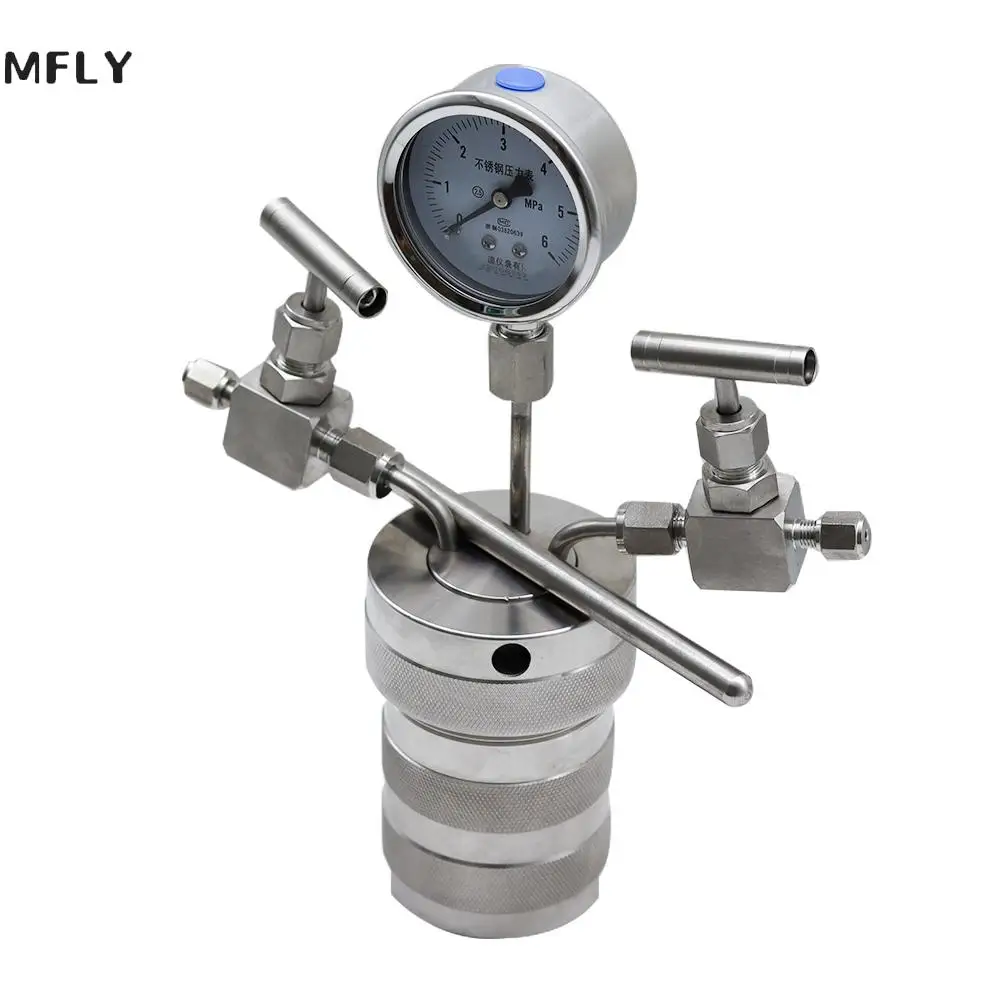 

25ml Hydrothermal synthesis Autoclave Reactor vessel + inlet outlet gauge 25ml 6Mpa