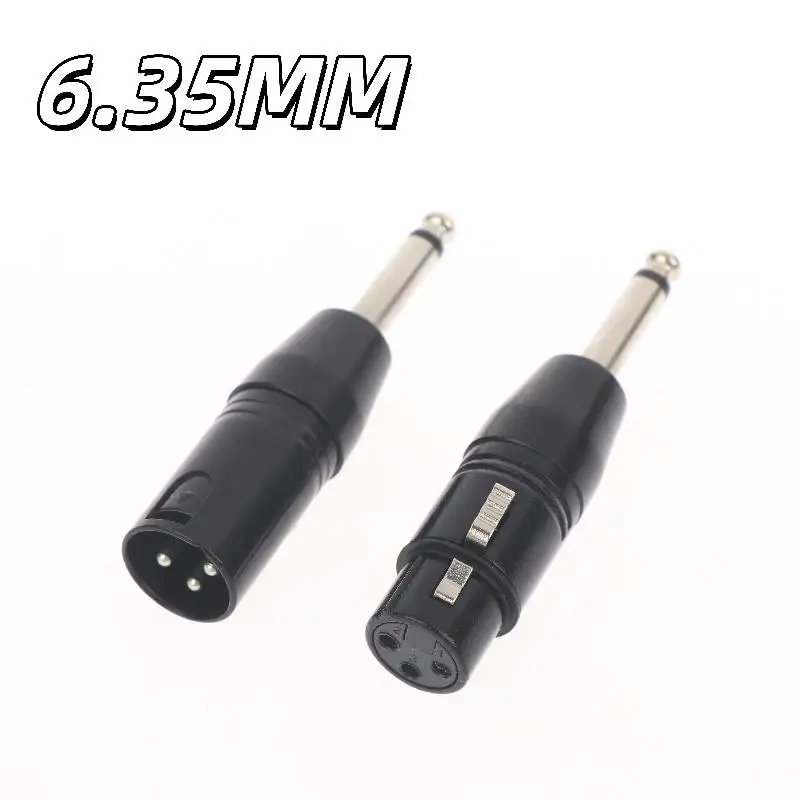 [W3]1Pcs 6.35mm Mono Male To XLR 3 Pin Female Adapter Converter Plug For Microphone Guitar Amplifier Audio Cable Stage Connector