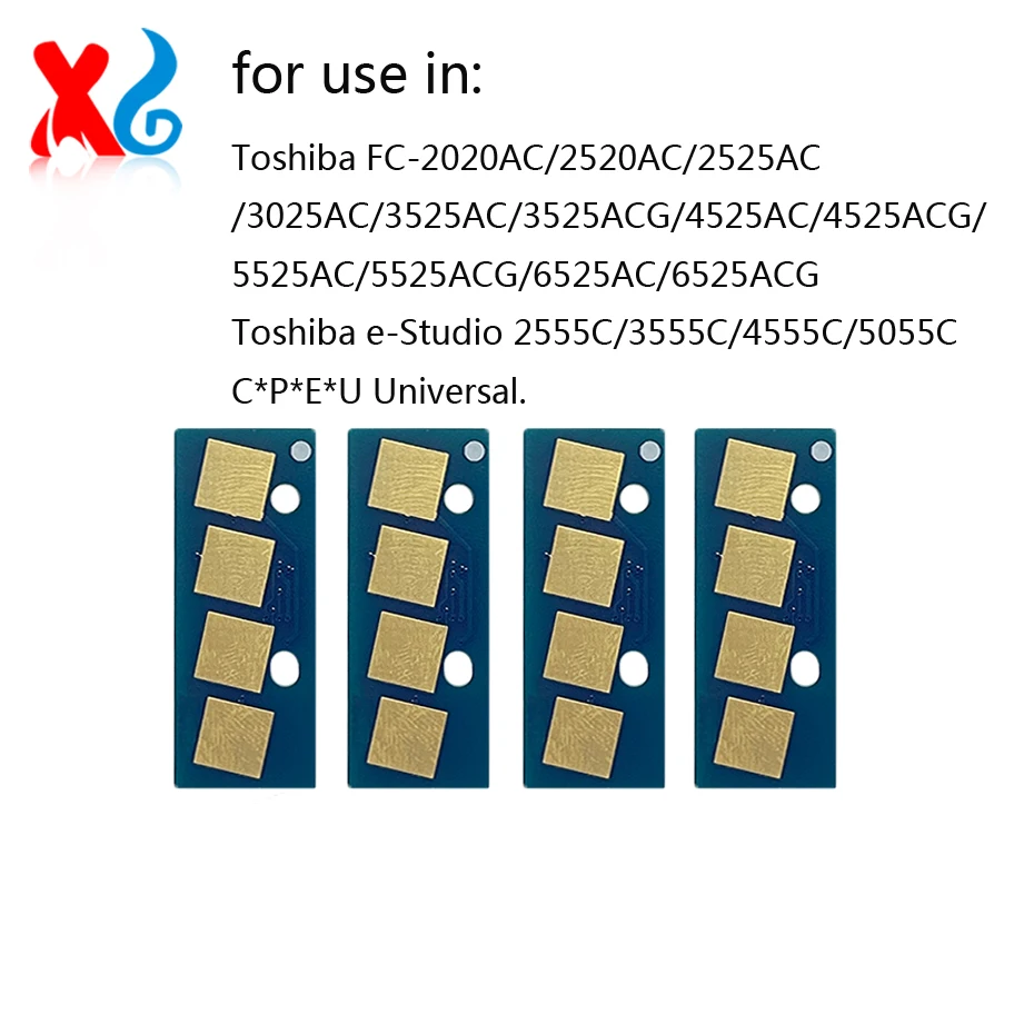 

4X T-FC425 T-FC50 Тонер-чип для Toshiba FC 2020AC 2520AC 2525AC 3025AC 3525AC 3525ACG 4525AC 5525AC 6525A 2555C 3555 4555 5055